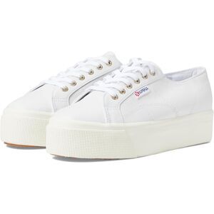 Superga 2790 Nappa Sneakers White Leather Platform Sneakers Size 7 US Orig. $120
